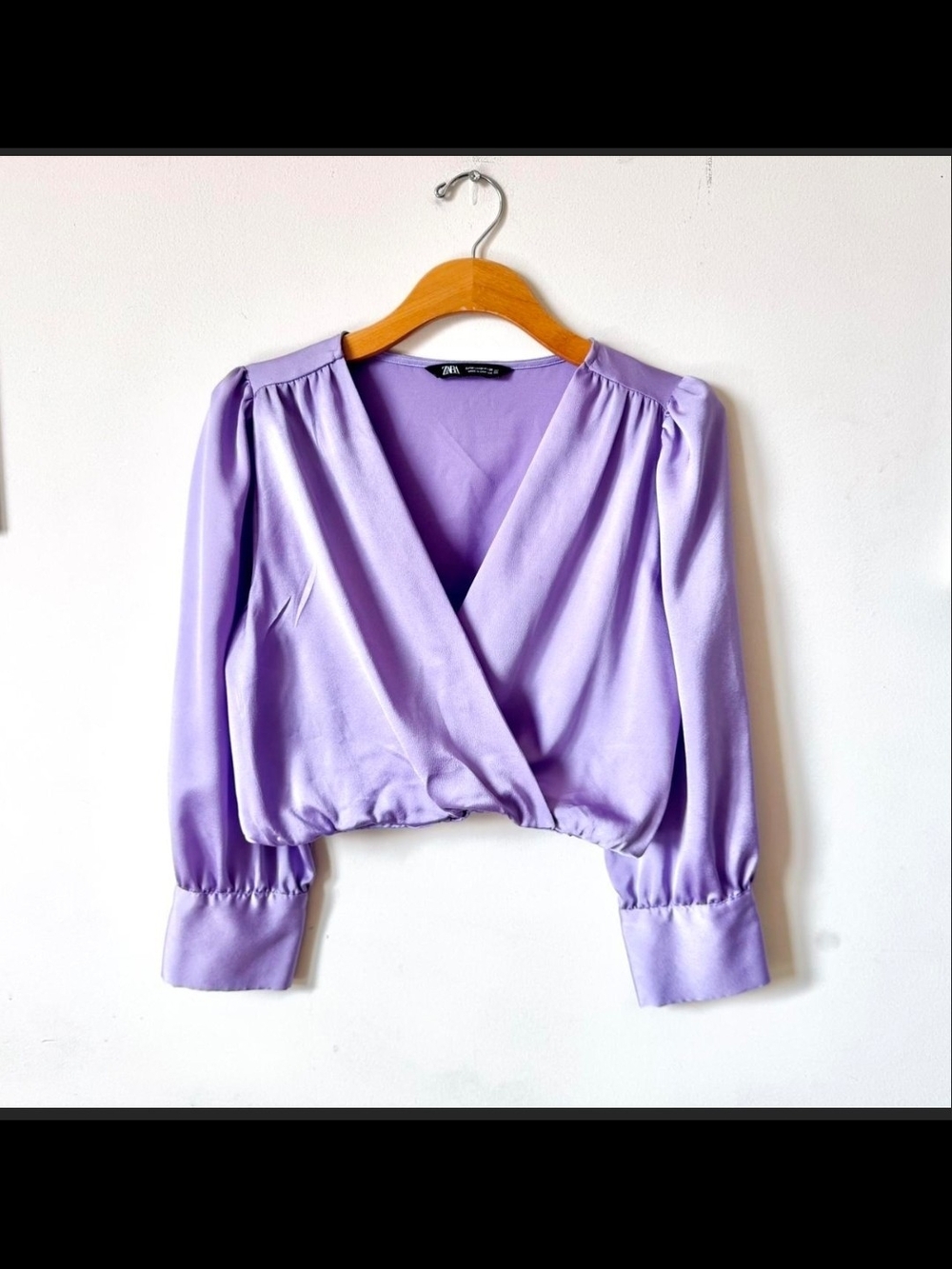 Zara Lilac V-Neck Wrap Blouse